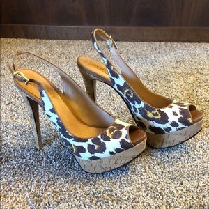 Schultz Peep Toe Stilettos, cheetah, SZ 9 NEW